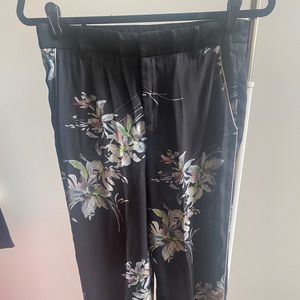 Black Pants with Floral Print